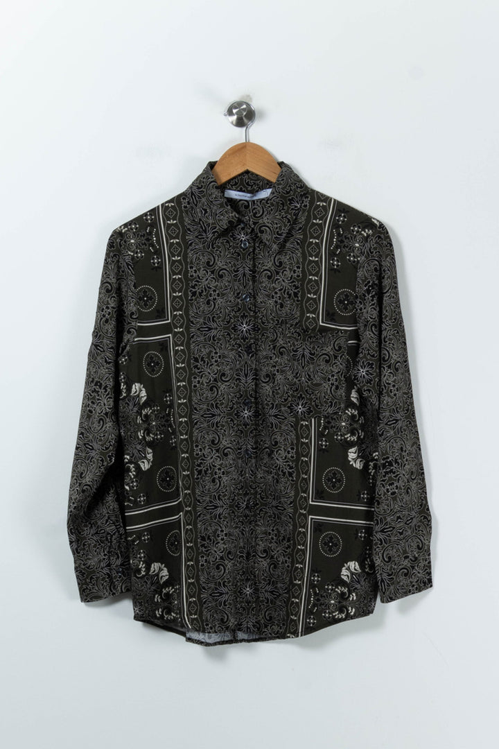 Chemisier Vert et Noir - Taille M/38 de la marque La Fée Maraboutée | PARAD90443 - Vendu par Paradigme - Image 2