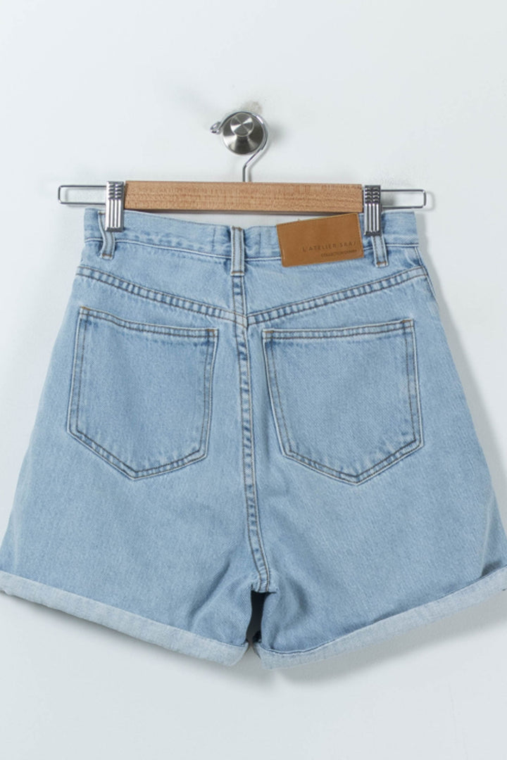 Short en Jean Bleu - Taille XS/34 de la marque SAAJ | PARAD90450 - Vendu par Paradigme - Image 4