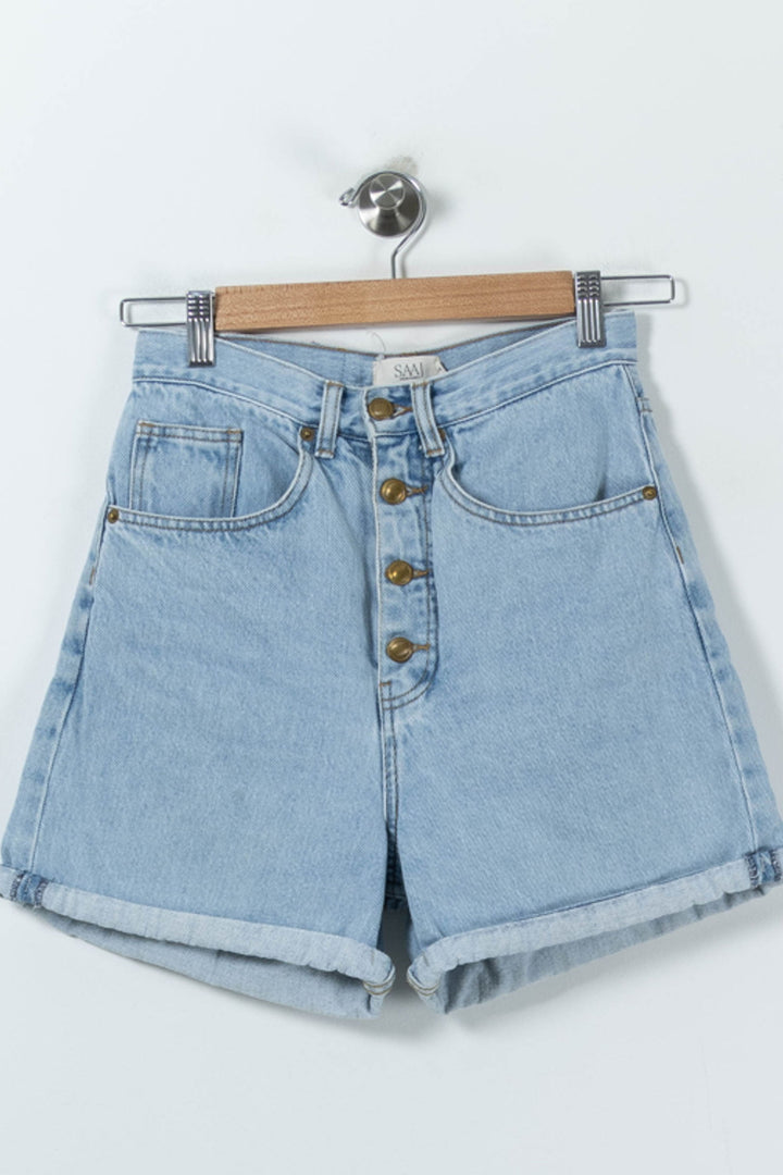 Short en Jean Bleu - Taille XS/34 de la marque SAAJ | PARAD90450 - Vendu par Paradigme - Image 2