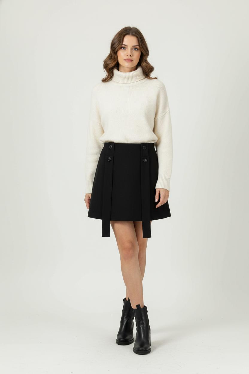 Jupe Patineuse Noire - Taille XS/34 de la marque Claudie Pierlot | PARAD90455 - Vendu par Paradigme - Image 1