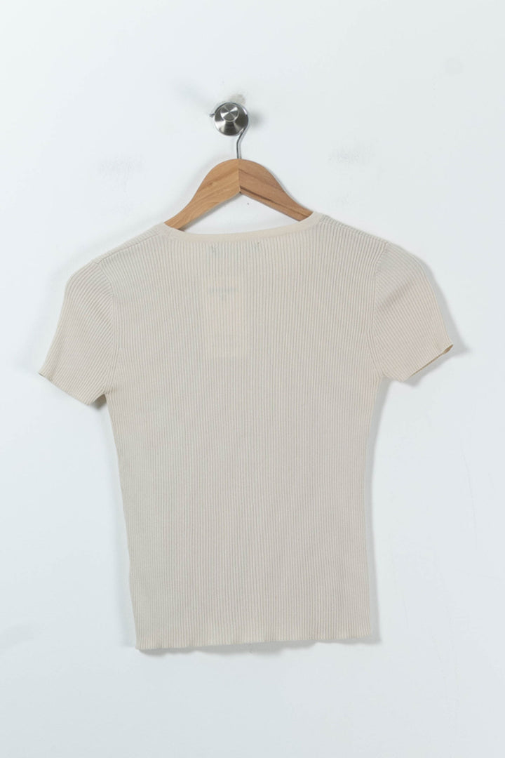 T-shirt Beige - Taille S/36 de la marque Caroll | PARAD90457 - Vendu par Paradigme - Image 4