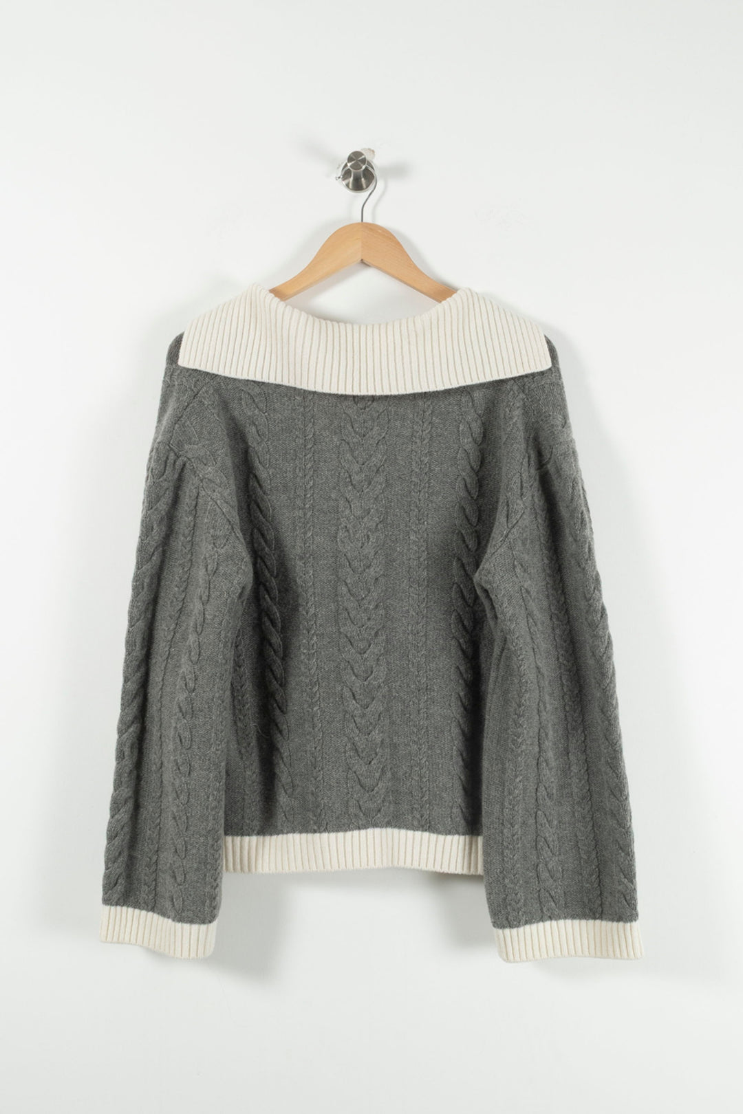 Pull Gris et Écru - Taille L/40 de la marque Claudie Pierlot | PARAD90471 - Vendu par Paradigme - Image 4