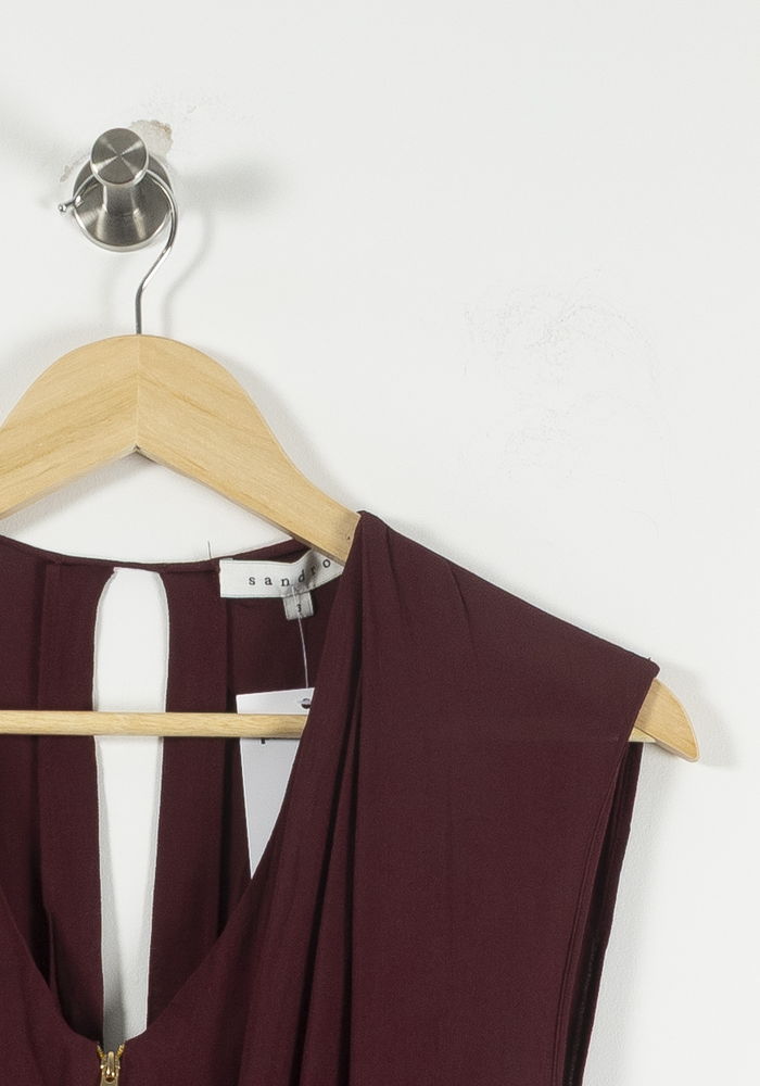 Robe Sans Manches Bordeaux - Taille M/38 de la marque Sandro | PARAD90475 - Vendu par Paradigme - Image 3
