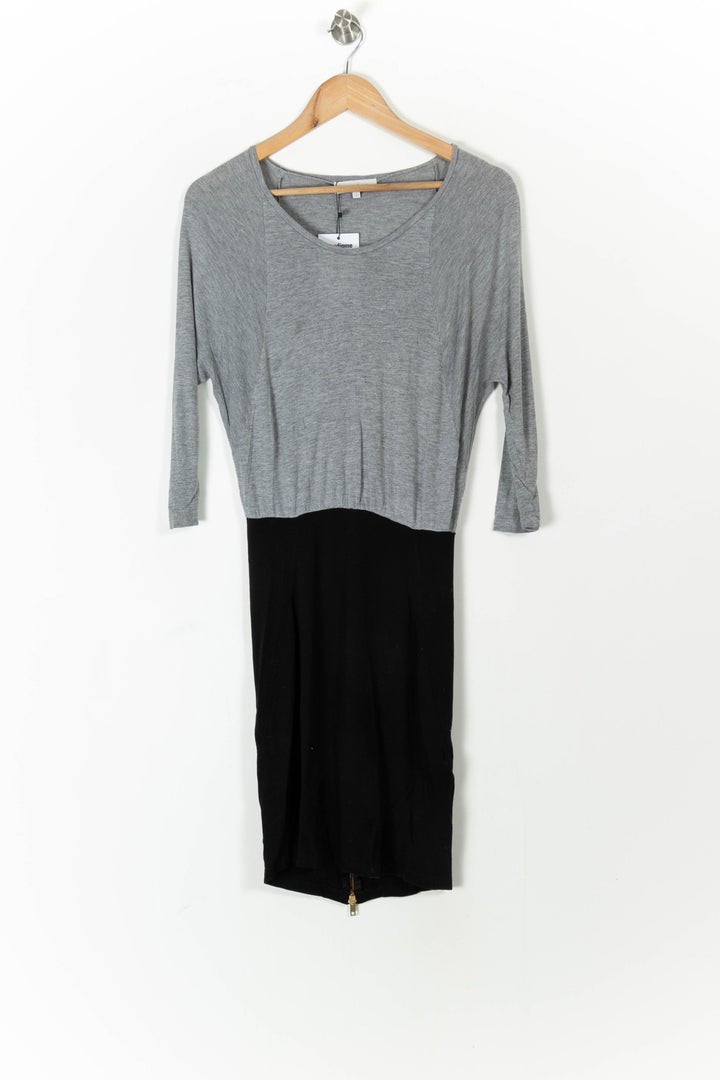 Robe Midi Grise et Noire - Taille M/38 de la marque Sandro | PARAD90482 - Vendu par Paradigme - Image 2