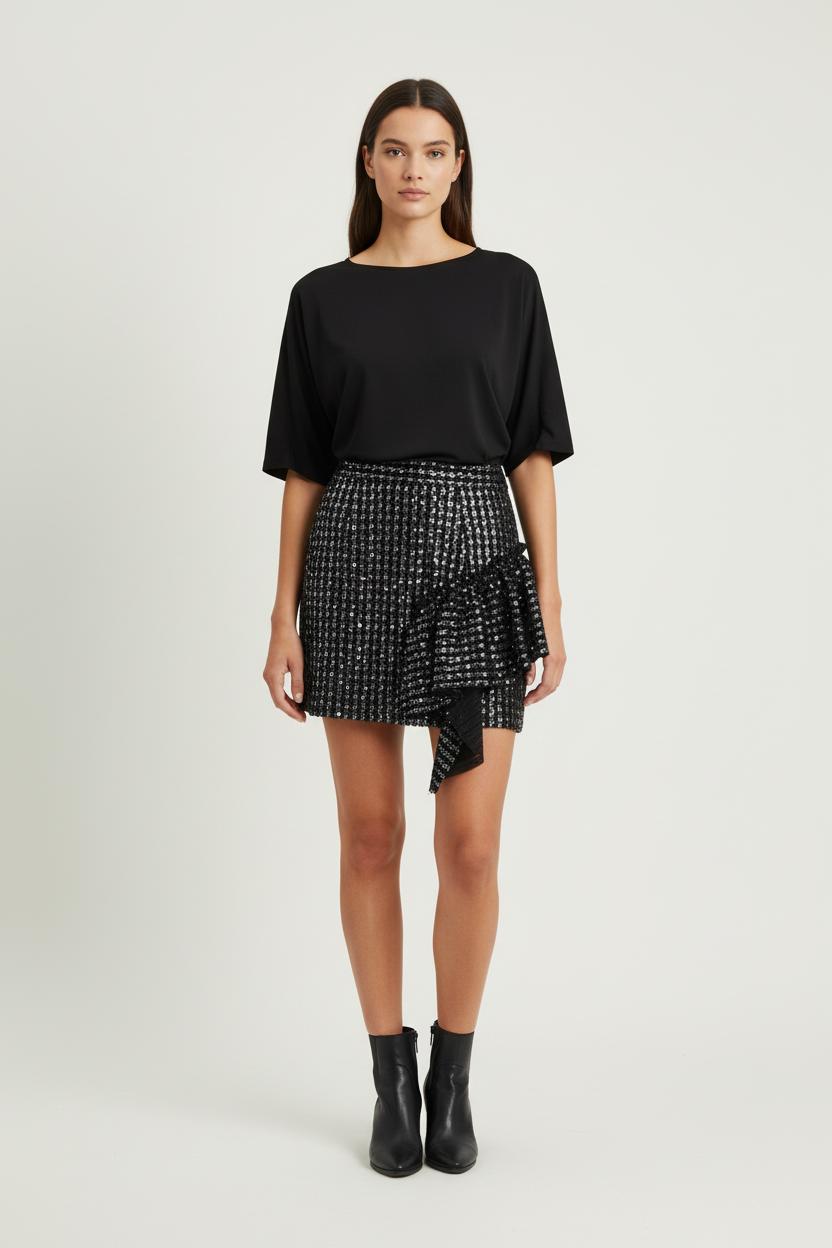 Jupe Courte Noire - Taille L/40 de la marque Sandro | PARAD90484 - Vendu par Paradigme - Image 1