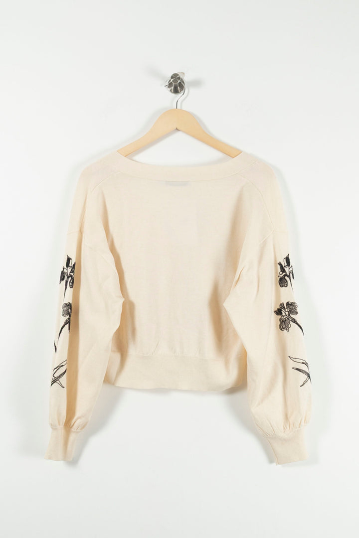 Cardigan Écru - Taille XS/34 de la marque La Fée Maraboutée | PARAD90514 - Vendu par Paradigme - Image 4