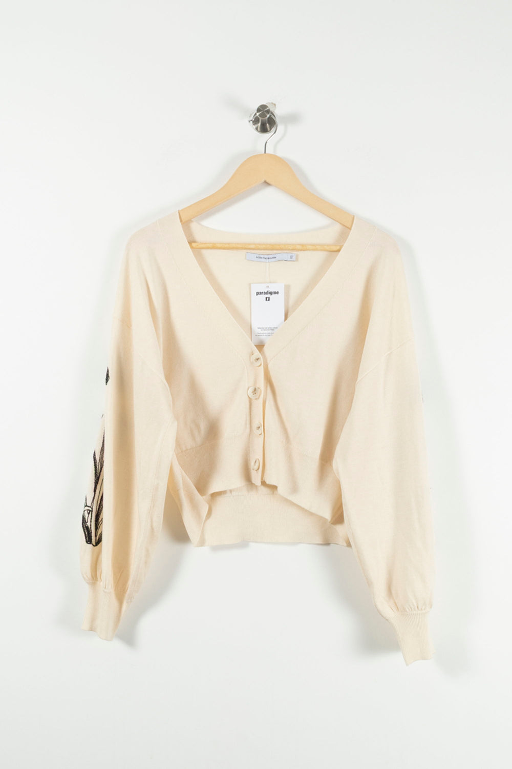 Cardigan Écru - Taille XS/34 de la marque La Fée Maraboutée | PARAD90514 - Vendu par Paradigme - Image 2