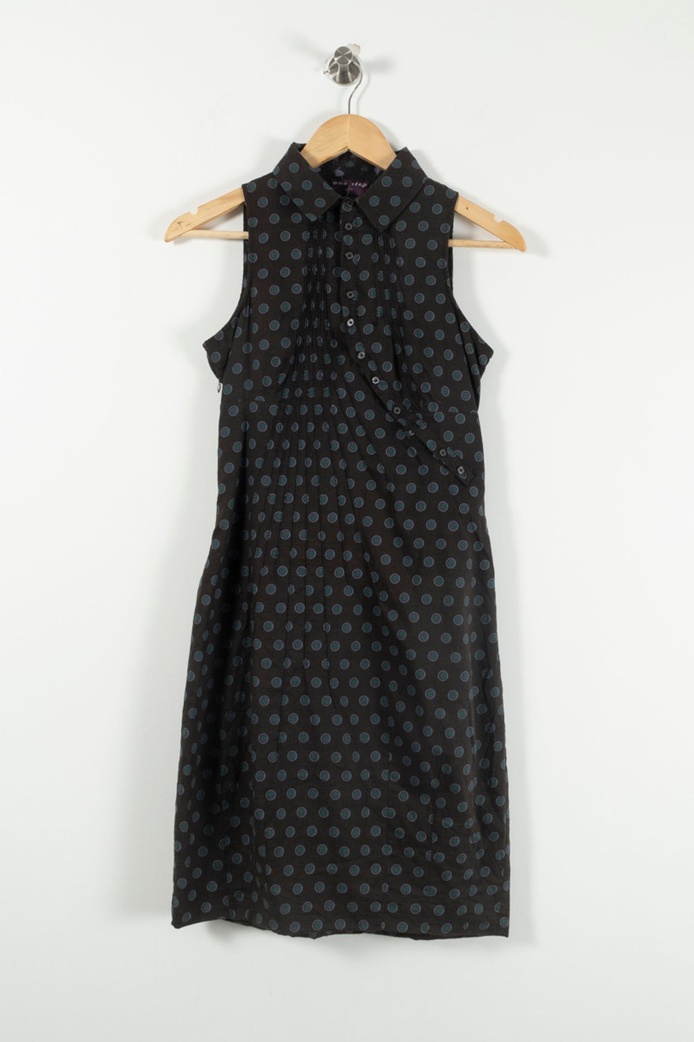 Robe Sans Manches Noire à Pois Bleus - Taille S/36 de la marque One Step | PARAD90519 - Vendu par Paradigme - Image 2