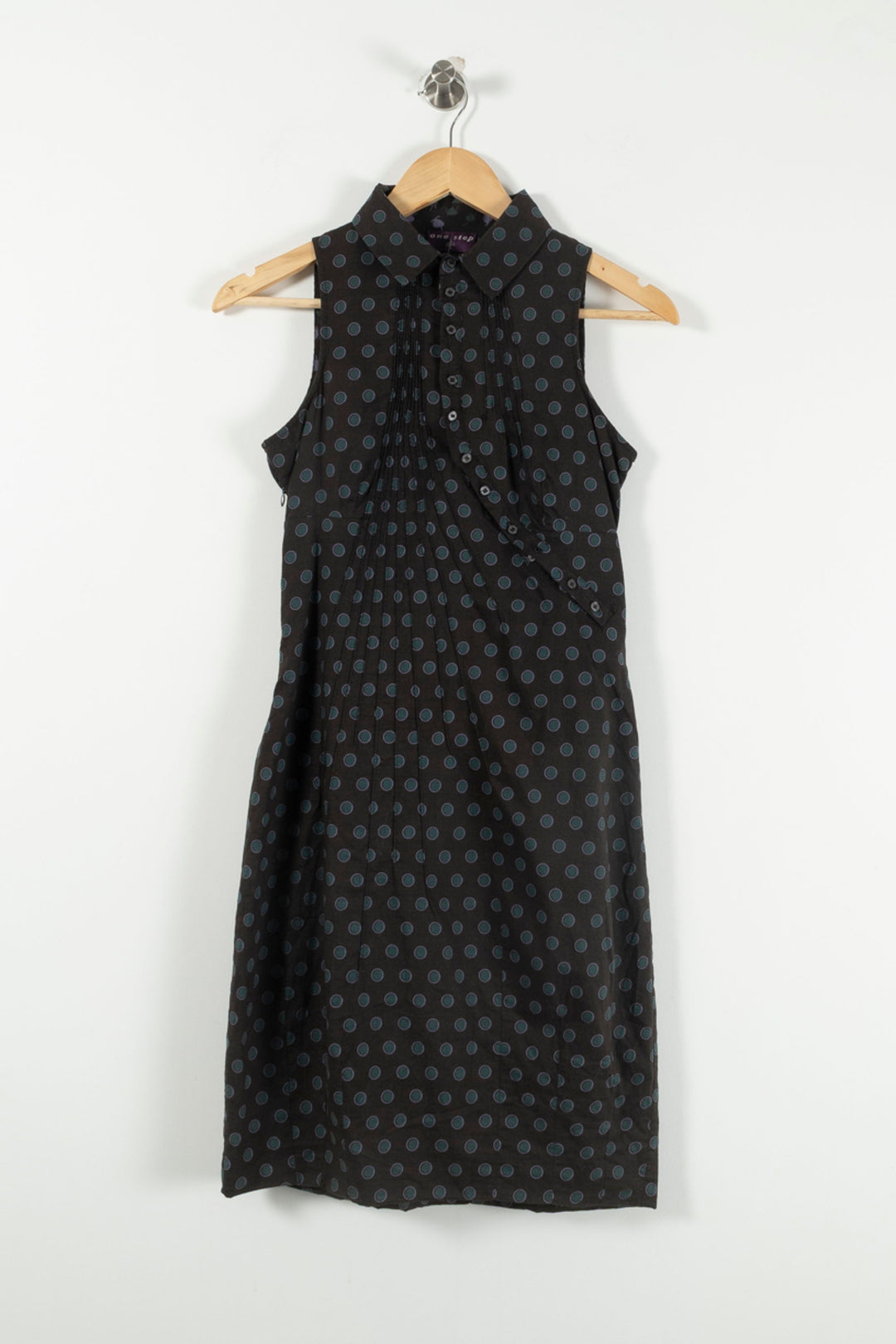 Robe Sans Manches Noire à Pois Bleus - Taille S/36 de la marque One Step | PARAD90519 - Vendu par Paradigme - Image 2