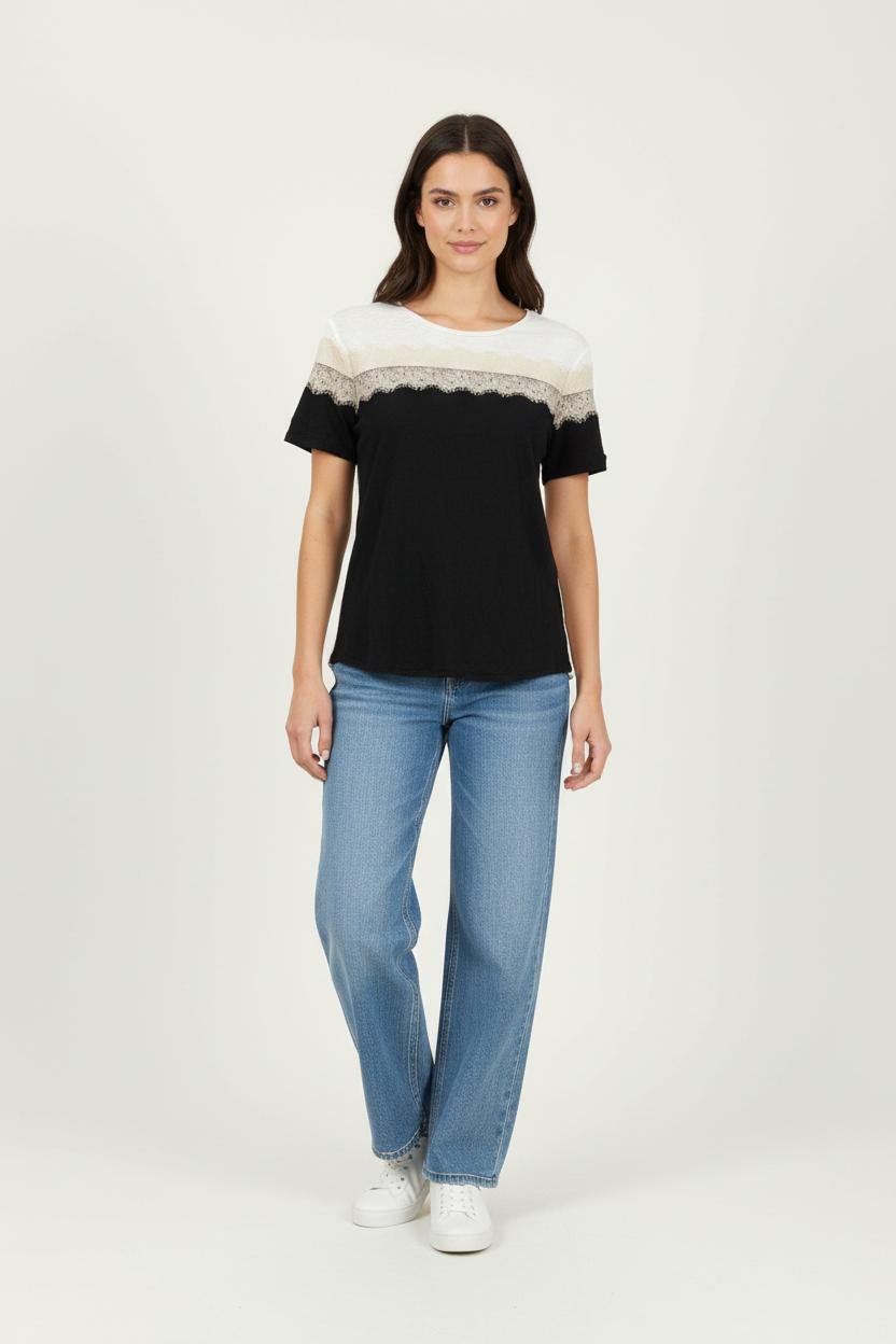 Tee-shirt Noir et Blanc - Taille S/36 de la marque Gerard Darel | PARAD90533 - Vendu par Paradigme - Image 1
