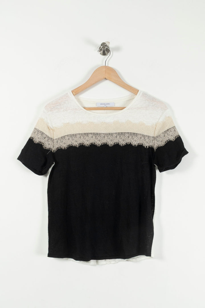 Tee-shirt Noir et Blanc - Taille S/36 de la marque Gerard Darel | PARAD90533 - Vendu par Paradigme - Image 2