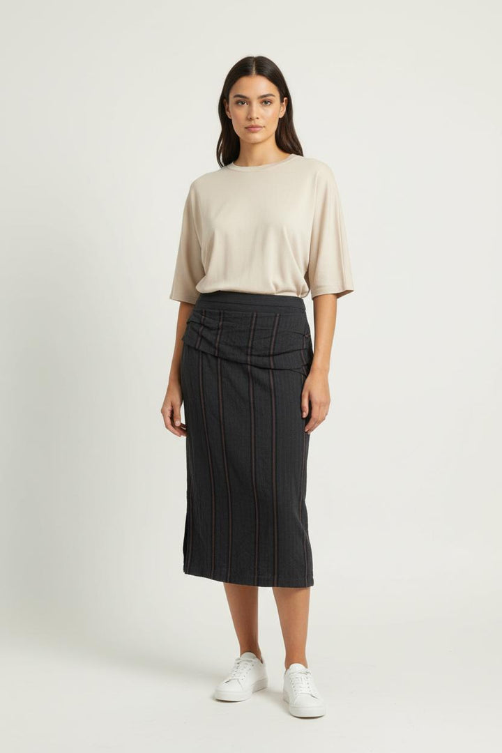 Jupe Midi Noire et Marron - Taille S/36 de la marque Humanoid | PARAD90542 - Vendu par Paradigme - Image 1
