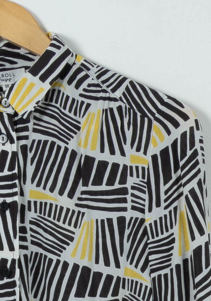 Chemise Noire et Jaune - Taille M/38 de la marque Caroll | PARAD90555 - Vendu par Paradigme - Image 3