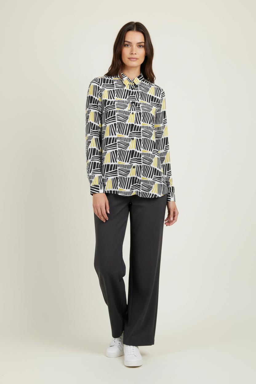 Chemise Noire et Jaune - Taille M/38 de la marque Caroll | PARAD90555 - Vendu par Paradigme - Image 1