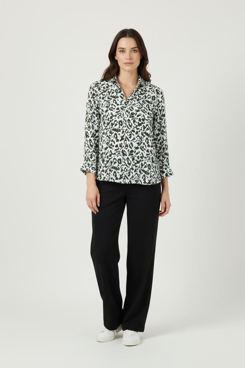Chemise Blanche et Verte - Taille M/38 de la marque Caroll | PARAD90556 - Vendu par Paradigme - Image 1