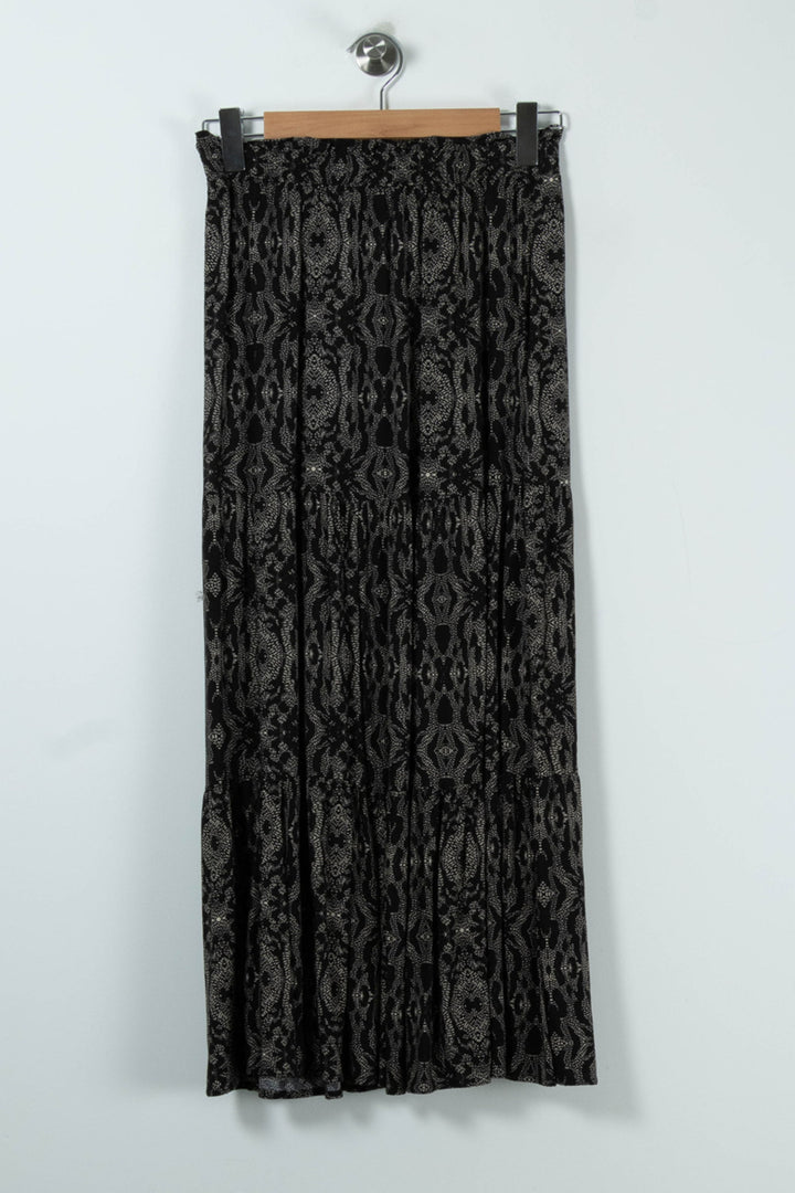 Jupe Longue Noire et Grise - Taille M/38 de la marque La Fée Maraboutée | PARAD90580 - Vendu par Paradigme - Image 4