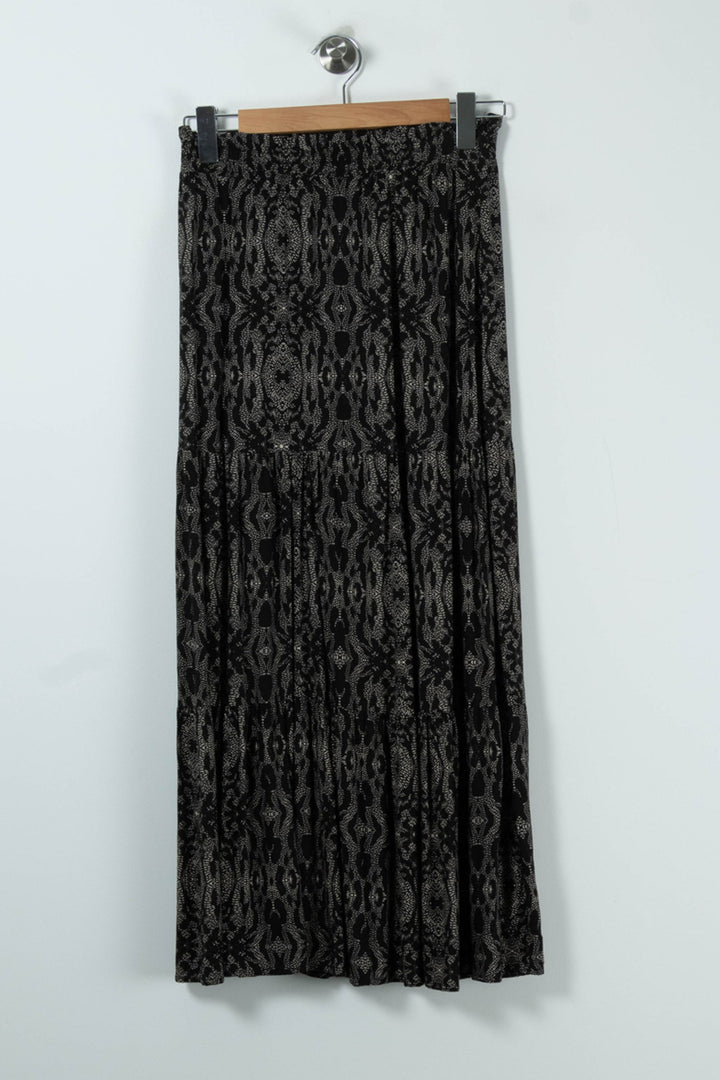 Jupe Longue Noire et Grise - Taille M/38 de la marque La Fée Maraboutée | PARAD90580 - Vendu par Paradigme - Image 2