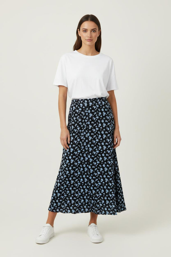 Jupe Longue Noire et Bleue - Taille S/36 de la marque Kookai | PARAD90581 - Vendu par Paradigme - Image 1