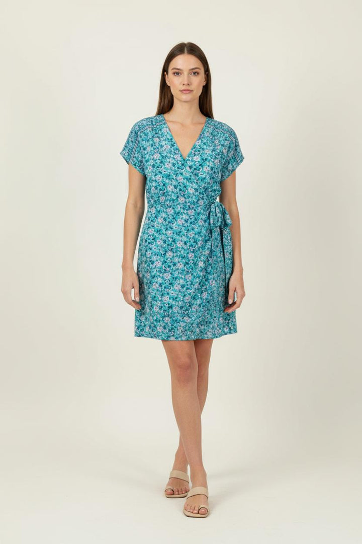 Robe Fleurie Bleue - Taille S/36 de la marque Louise Misha | PARAD90588 - Vendu par Paradigme - Image 1
