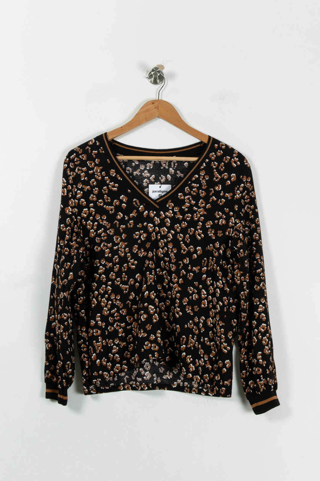 Blouse Noire et Marron - Taille XL/42 de la marque La Fée Maraboutée | PARAD90597 - Vendu par Paradigme - Image 2