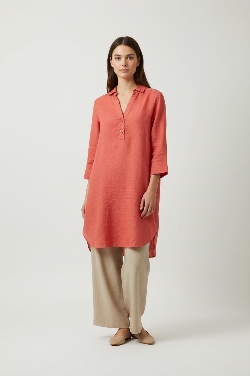 Robe Chemise Rouge - Taille L/40 de la marque La Fée Maraboutée | PARAD90600 - Vendu par Paradigme - Image 1
