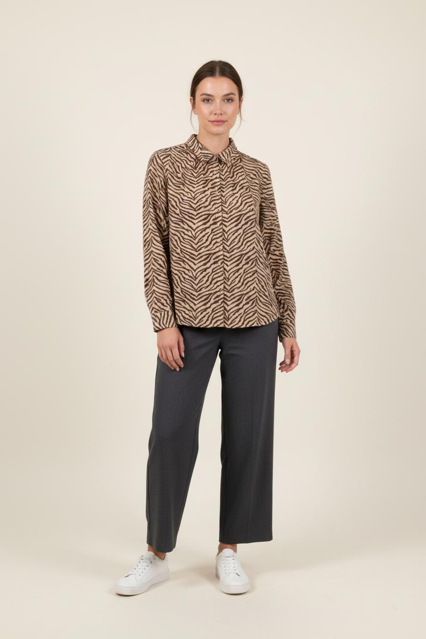 Chemise Marron et Noire - Taille L/40 de la marque Petite Mendigote | PARAD90603 - Vendu par Paradigme - Image 1