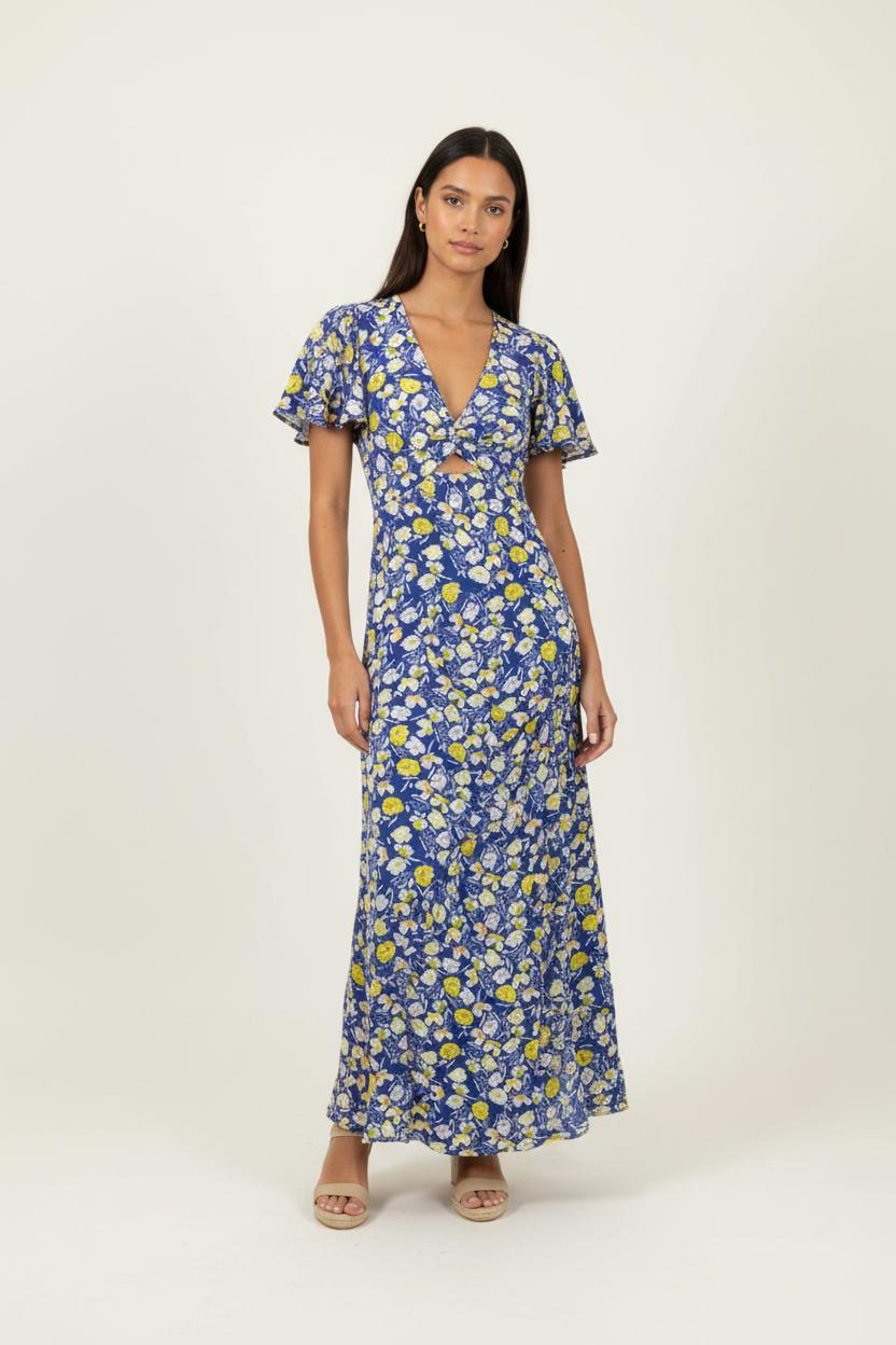 Robe Longue Bleu et Jaune - Taille M/38 de la marque Karl Marc John | PARAD90615 - Vendu par Paradigme - Image 1