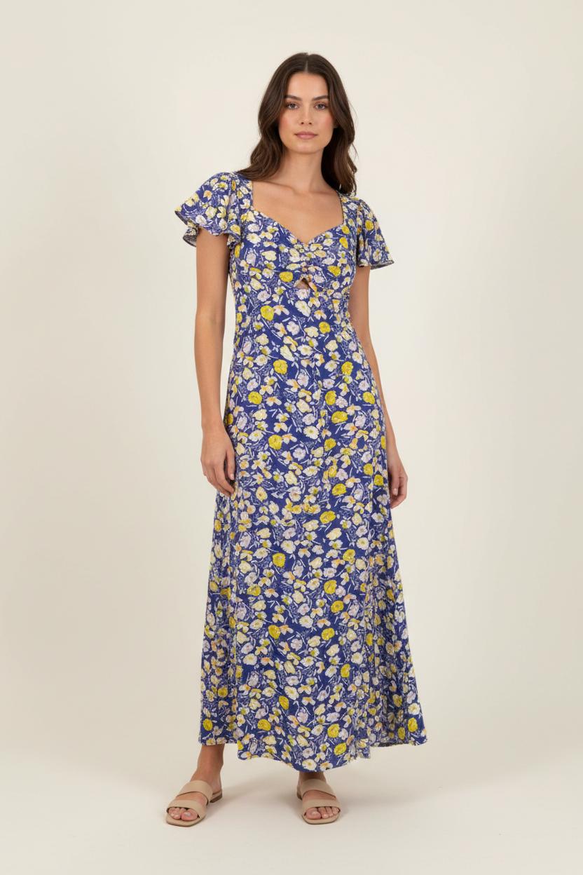 Robe Longue Bleue et Jaune - Taille M/38 de la marque Karl Marc John | PARAD90617 - Vendu par Paradigme - Image 1