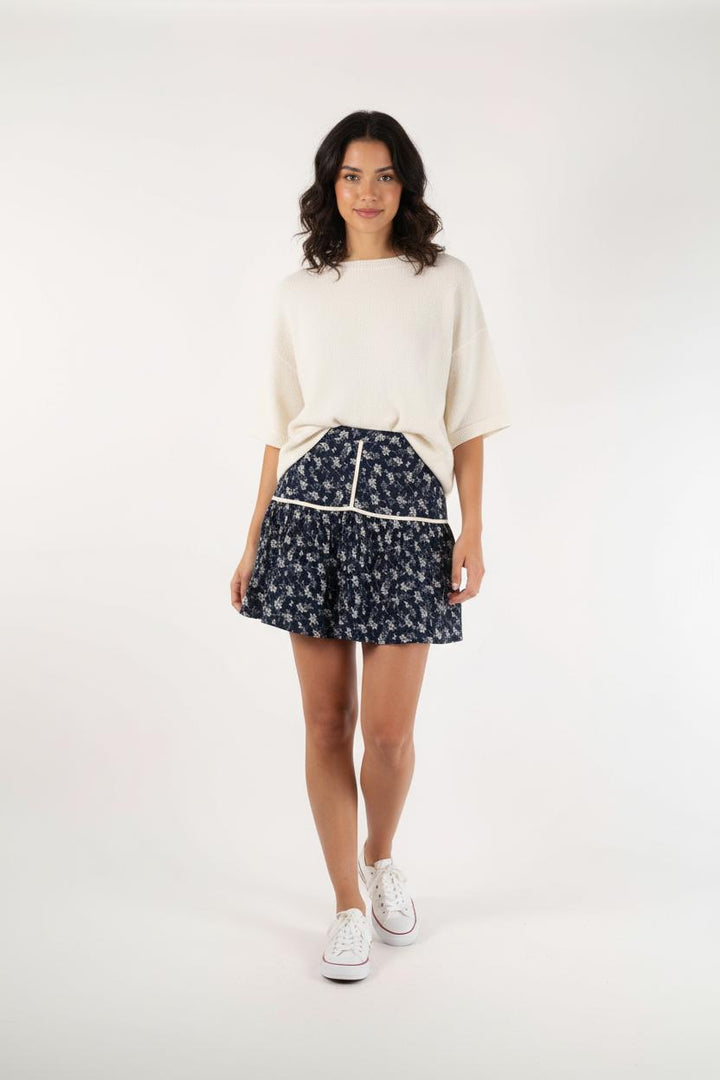 Jupe Courte Bleue et Blanche - Taille M/38 de la marque Karl Marc John | PARAD90649 - Vendu par Paradigme - Image 1