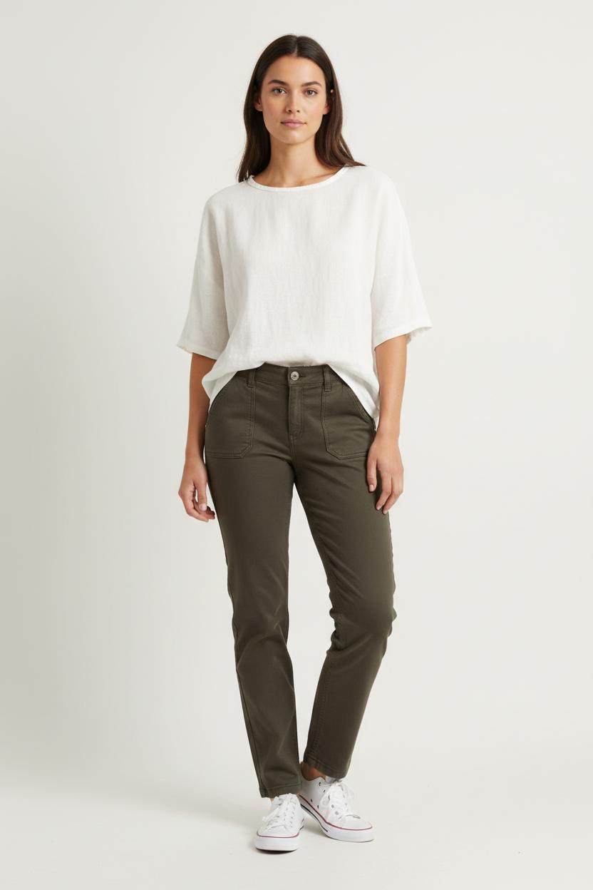 Pantalon Chino Vert - Taille S/36 de la marque Maison 123 | PARAD90663 - Vendu par Paradigme - Image 1