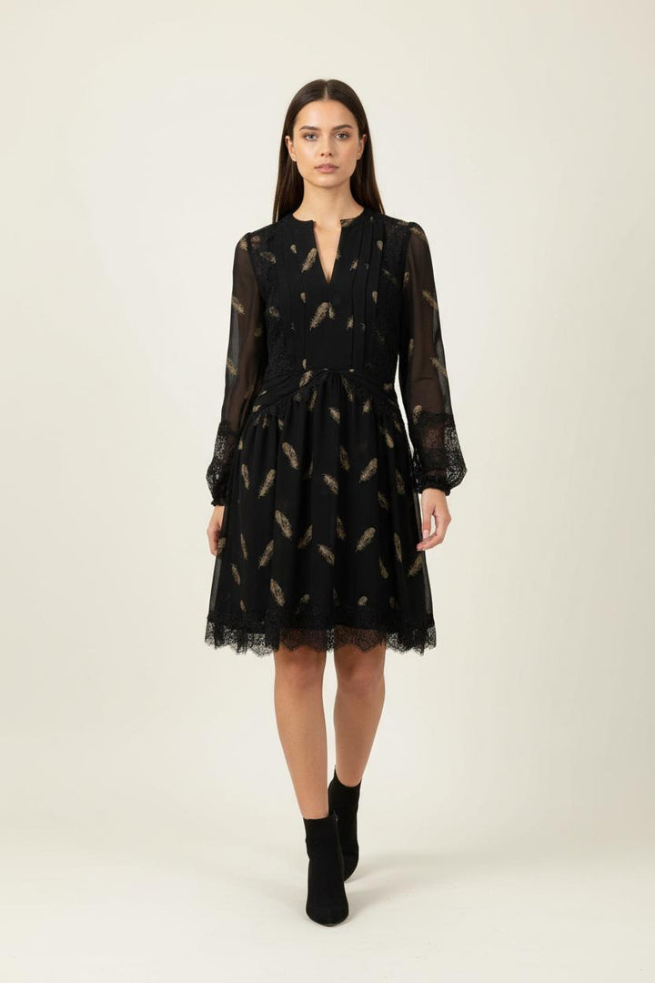 Robe Midi Noire et Dorée - Taille XS/34 de la marque The Kooples | PARAD90669 - Vendu par Paradigme - Image 1