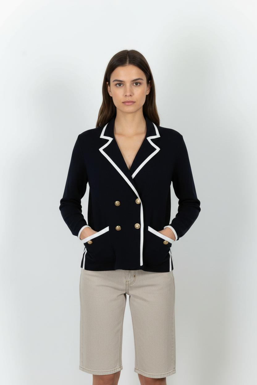 Veste Bleu et Blanc - Taille S/36 de la marque Claudie Pierlot | PARAD90675 - Vendu par Paradigme - Image 1