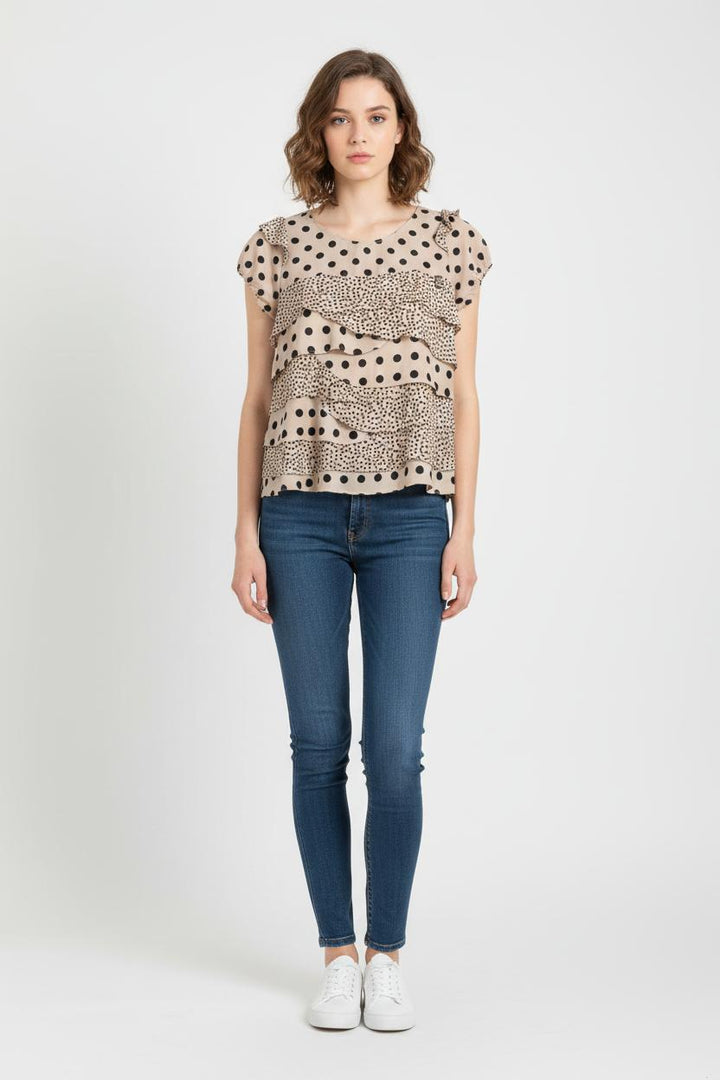 Blouse Beige et Noire - Taille S/36 de la marque Liu Jo | PARAD90676 - Vendu par Paradigme - Image 1
