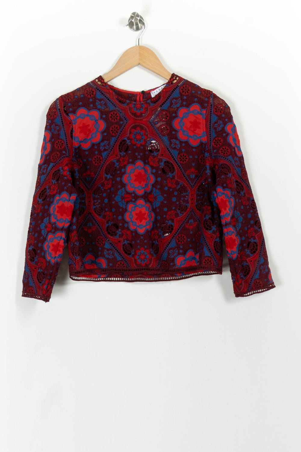 Blouse Bordeaux et Bleu - Taille L/40 de la marque Sandro | PARAD90677 - Vendu par Paradigme - Image 2