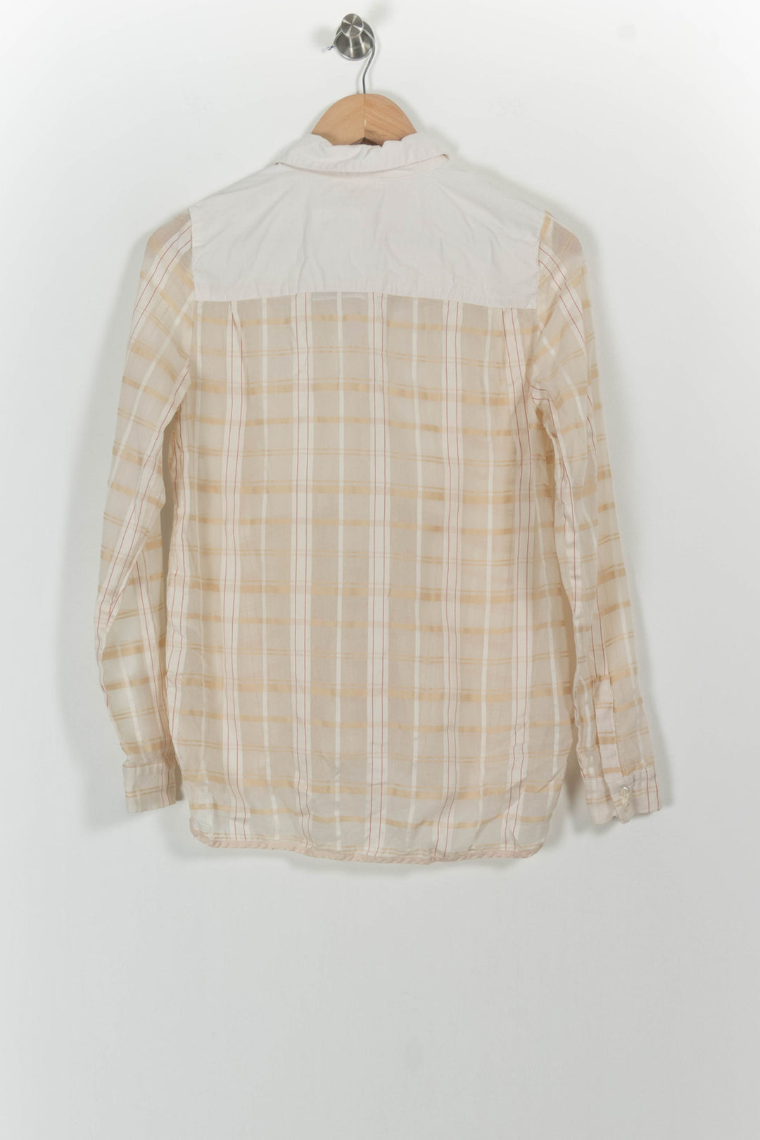 Chemise à Carreaux Beige et Blanche - Taille S/36 de la marque Chloé Stora | PARAD90679 - Vendu par Paradigme - Image 4