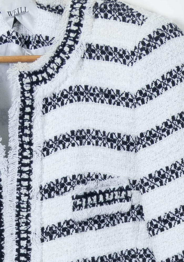 Veste Courte Blanche et Noire - Taille L/40 de la marque Weill | PARAD90685 - Vendu par Paradigme - Image 3