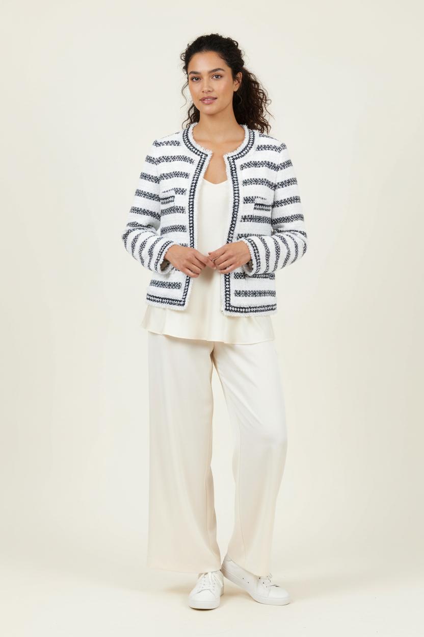 Veste Courte Blanche et Noire - Taille L/40 de la marque Weill | PARAD90685 - Vendu par Paradigme - Image 1