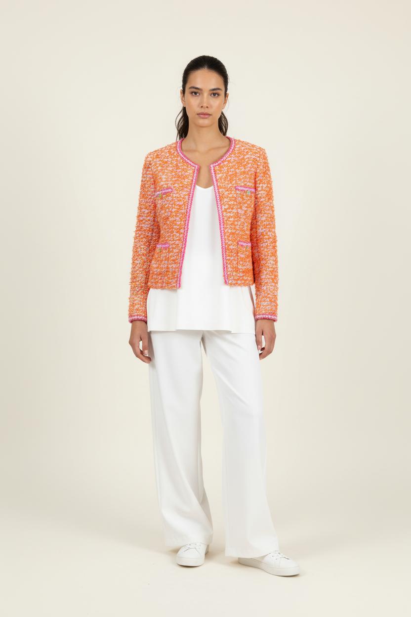 Veste Courte en Tweed Orange et Rose - Taille S/36 de la marque Weill | PARAD90686 - Vendu par Paradigme - Image 1
