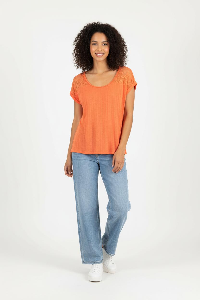 T-shirt Orange - Taille M/38 de la marque Sandro | PARAD90687 - Vendu par Paradigme - Image 1