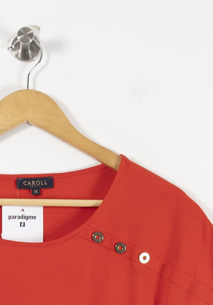 Tee-shirt Rouge - Taille M/38 de la marque Caroll | PARAD90688 - Vendu par Paradigme - Image 3