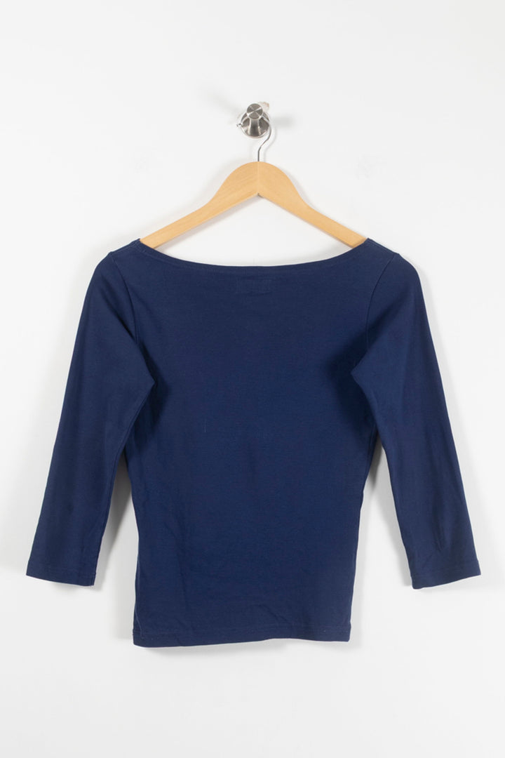 Tee-shirt Manches Longues Bleu - Taille S/36 de la marque Agnès b. | PARAD90690 - Vendu par Paradigme - Image 4