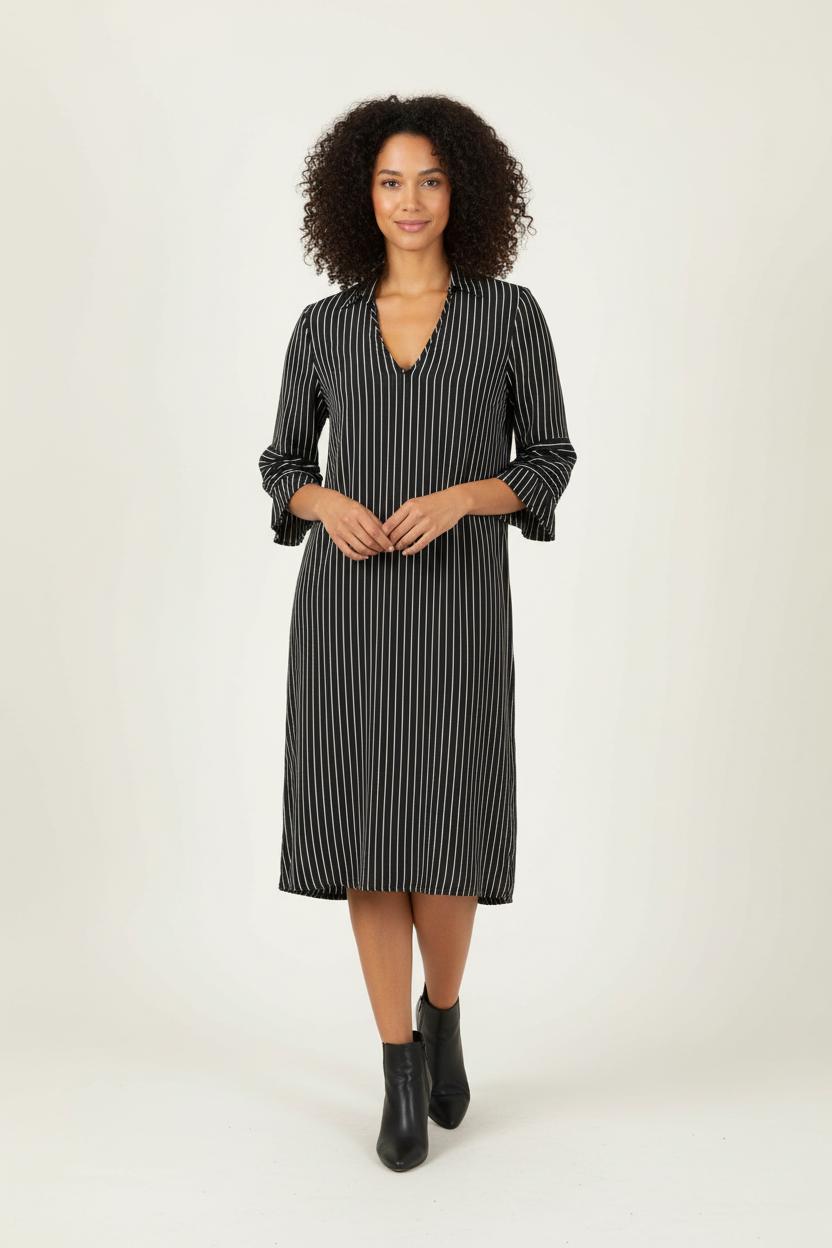 Robe Chemise Noire et Blanche - Taille S/36 de la marque Gerard Darel | PARAD90708 - Vendu par Paradigme - Image 1