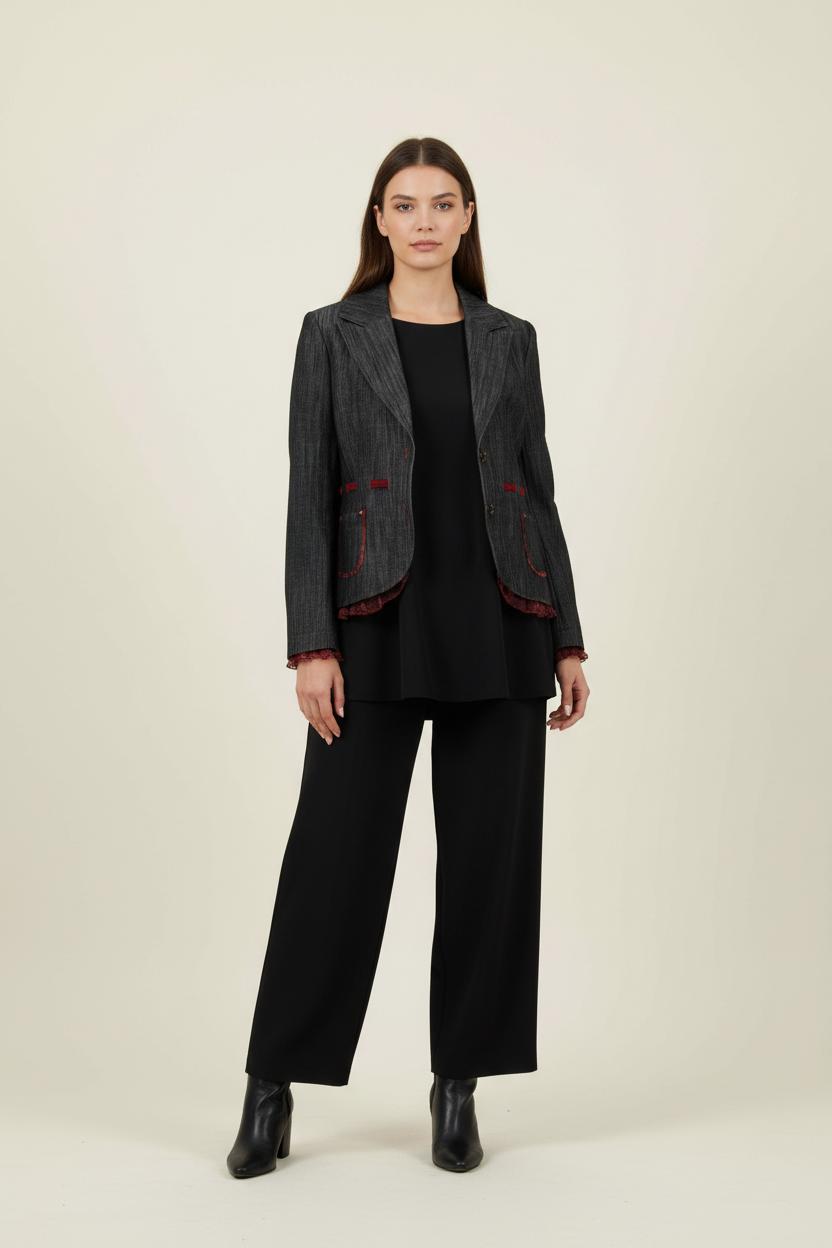 Veste Grise et Bordeaux - Taille L/40 de la marque ZAPA | PARAD90712 - Vendu par Paradigme - Image 1