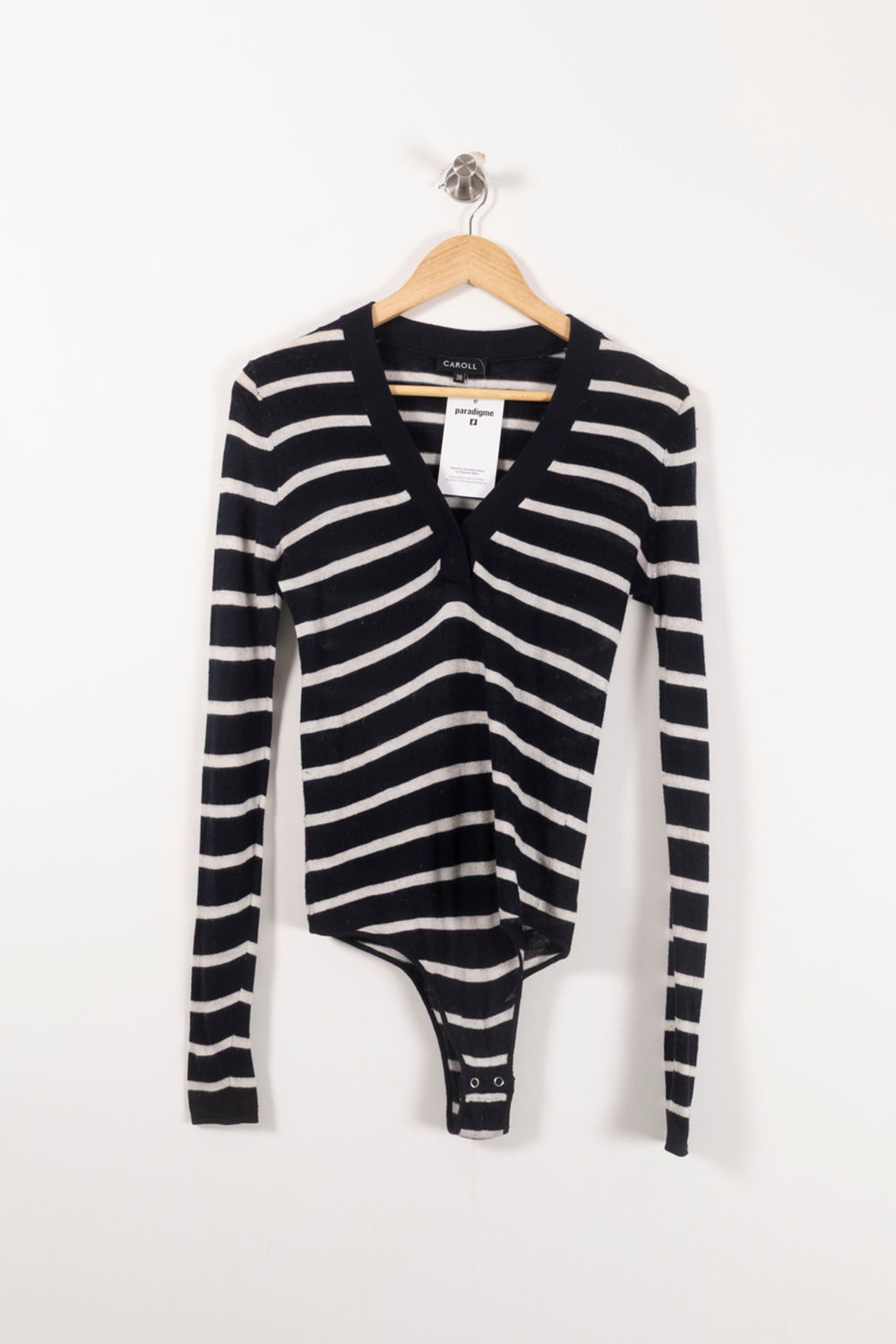 Body Noir et Blanc - Taille M/38 de la marque Caroll | PARAD90716 - Vendu par Paradigme - Image 2