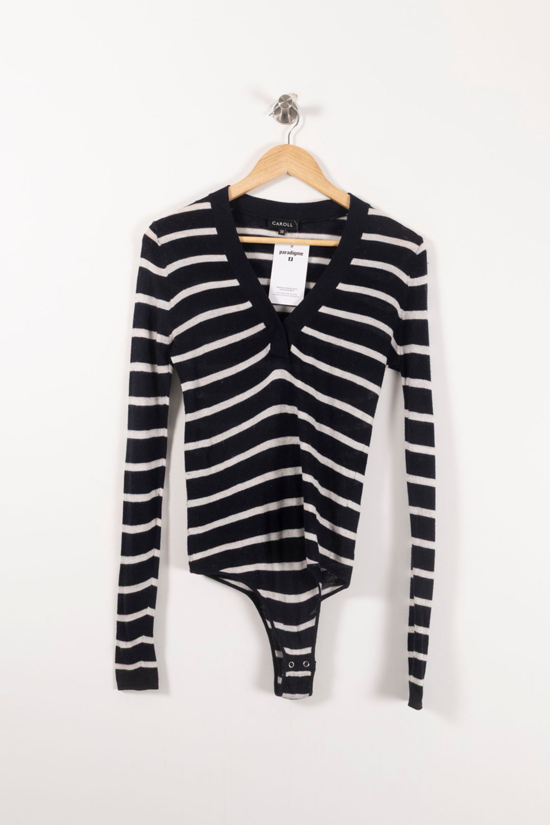 Body Noir et Blanc - Taille M/38 de la marque Caroll | PARAD90716 - Vendu par Paradigme - Image 2