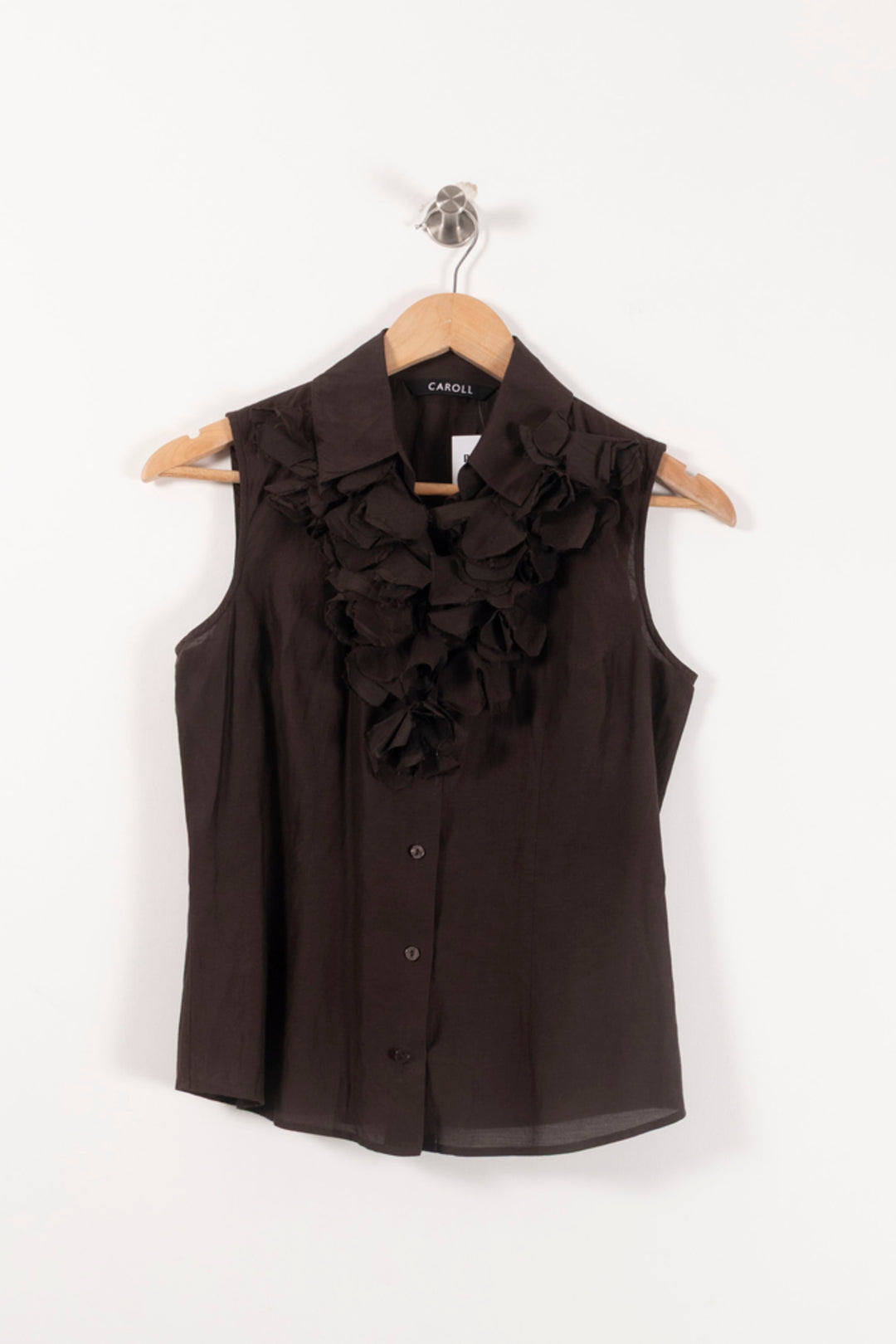 Blouse Sans Manches Marron - Taille S/36 de la marque Caroll | PARAD90717 - Vendu par Paradigme - Image 2