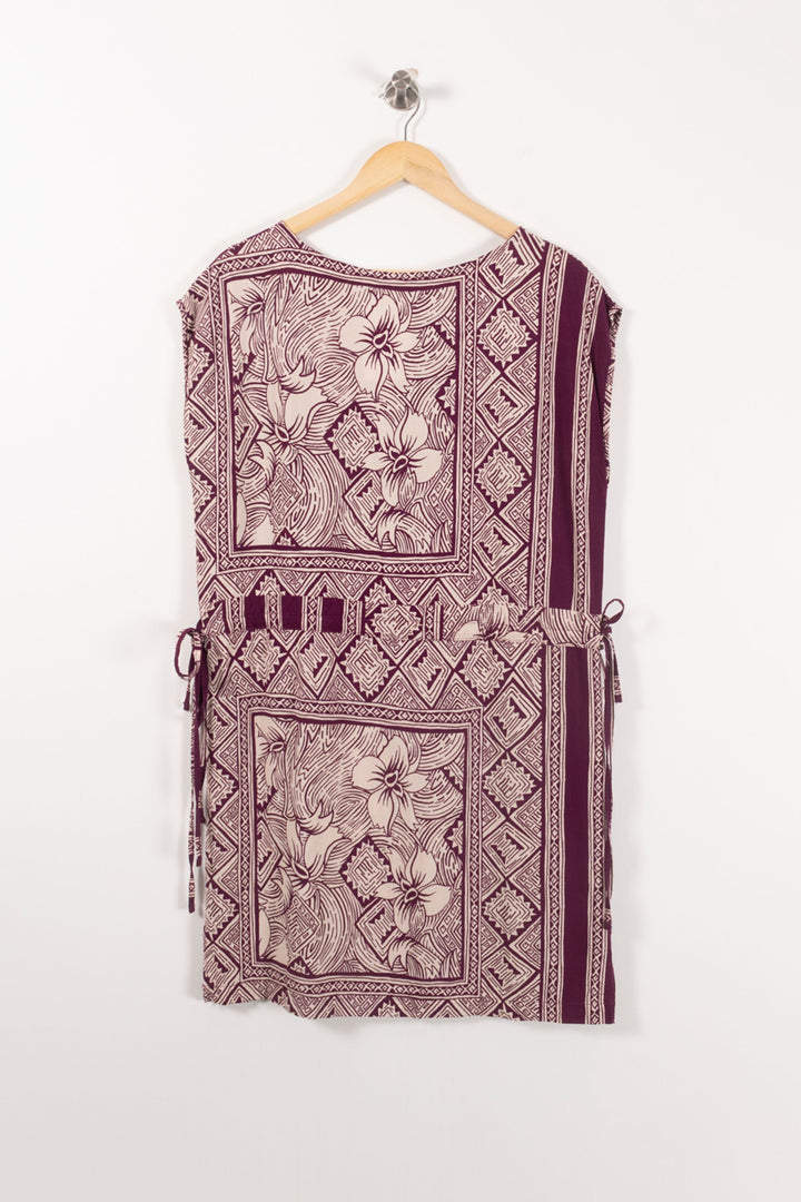 Robe Violet et Beige - Taille M/38 de la marque La Fée Maraboutée | PARAD90734 - Vendu par Paradigme - Image 4