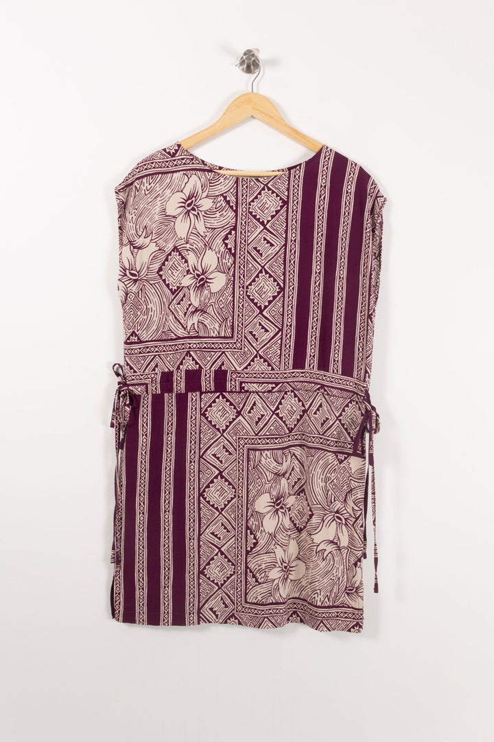 Robe Violet et Beige - Taille M/38 de la marque La Fée Maraboutée | PARAD90734 - Vendu par Paradigme - Image 2
