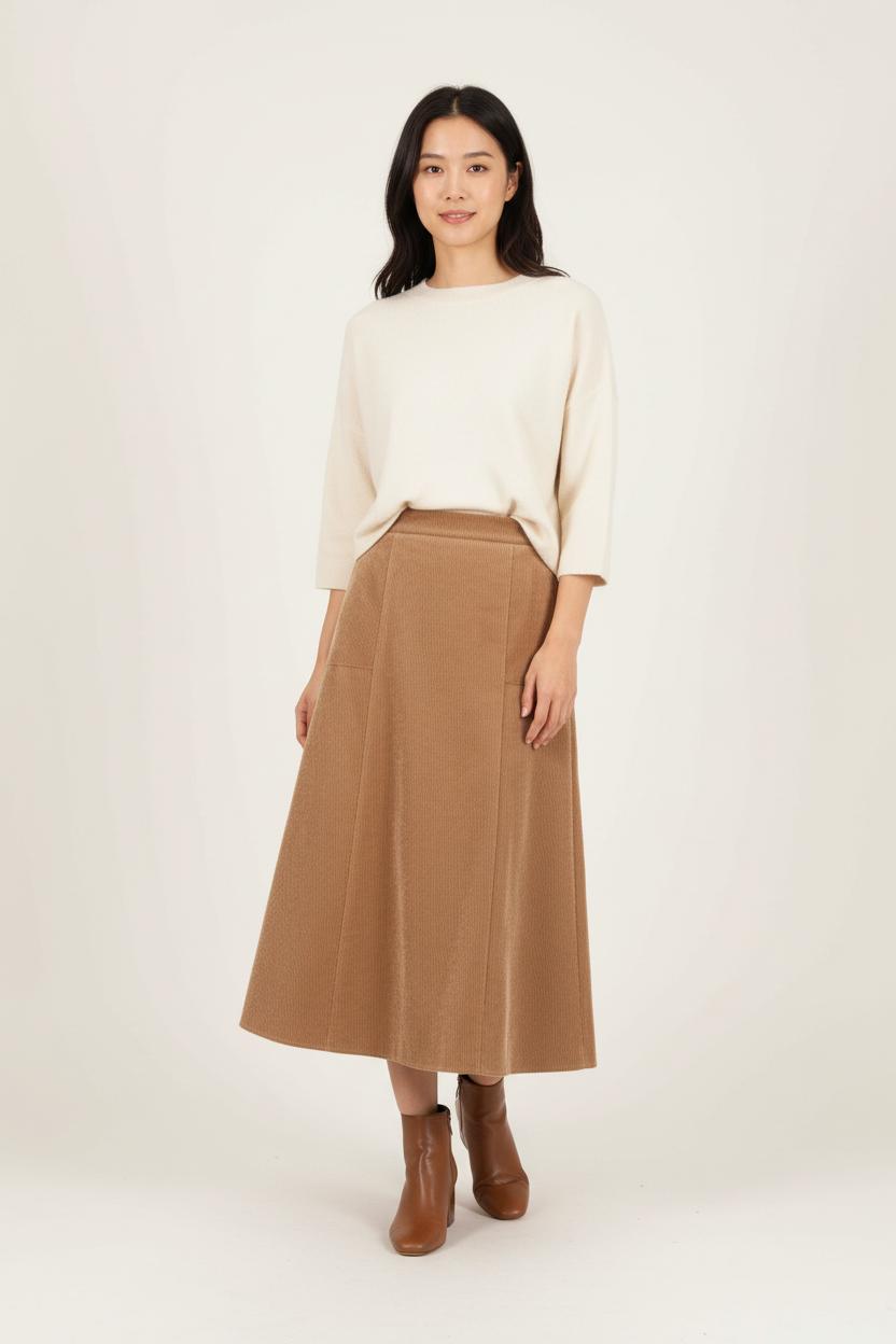 Jupe Midi Marron - Taille M/38 de la marque La Fée Maraboutée | PARAD90737 - Vendu par Paradigme - Image 1