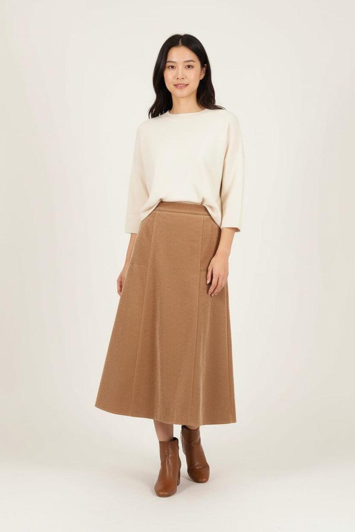 Jupe Midi Marron - Taille M/38 de la marque La Fée Maraboutée | PARAD90737 - Vendu par Paradigme - Image 1